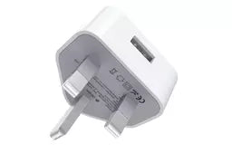 Devia - 2.1A USB 3-Pin UK Charging Plug - White