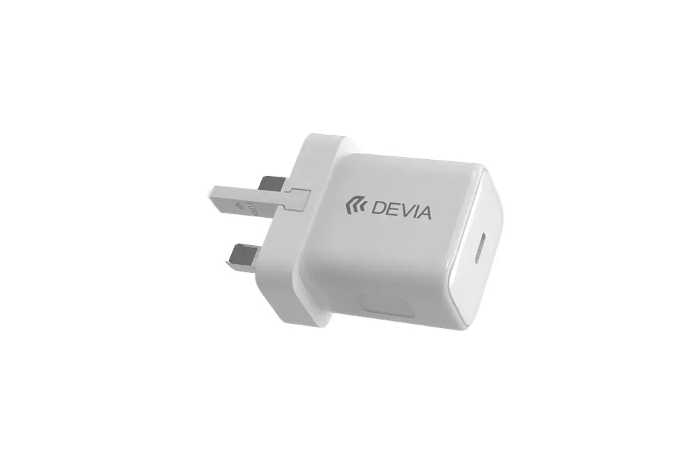Devia - 30W Type C Power Delivery 3-Pin UK Charging Plug - White