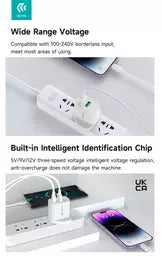Devia - 20W Dual Type C Power Delivery & Qualcomm 3-Pin UK Charging Plug - White