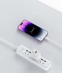 Devia - 20W Dual Type C Power Delivery & Qualcomm 3-Pin UK Charging Plug - White
