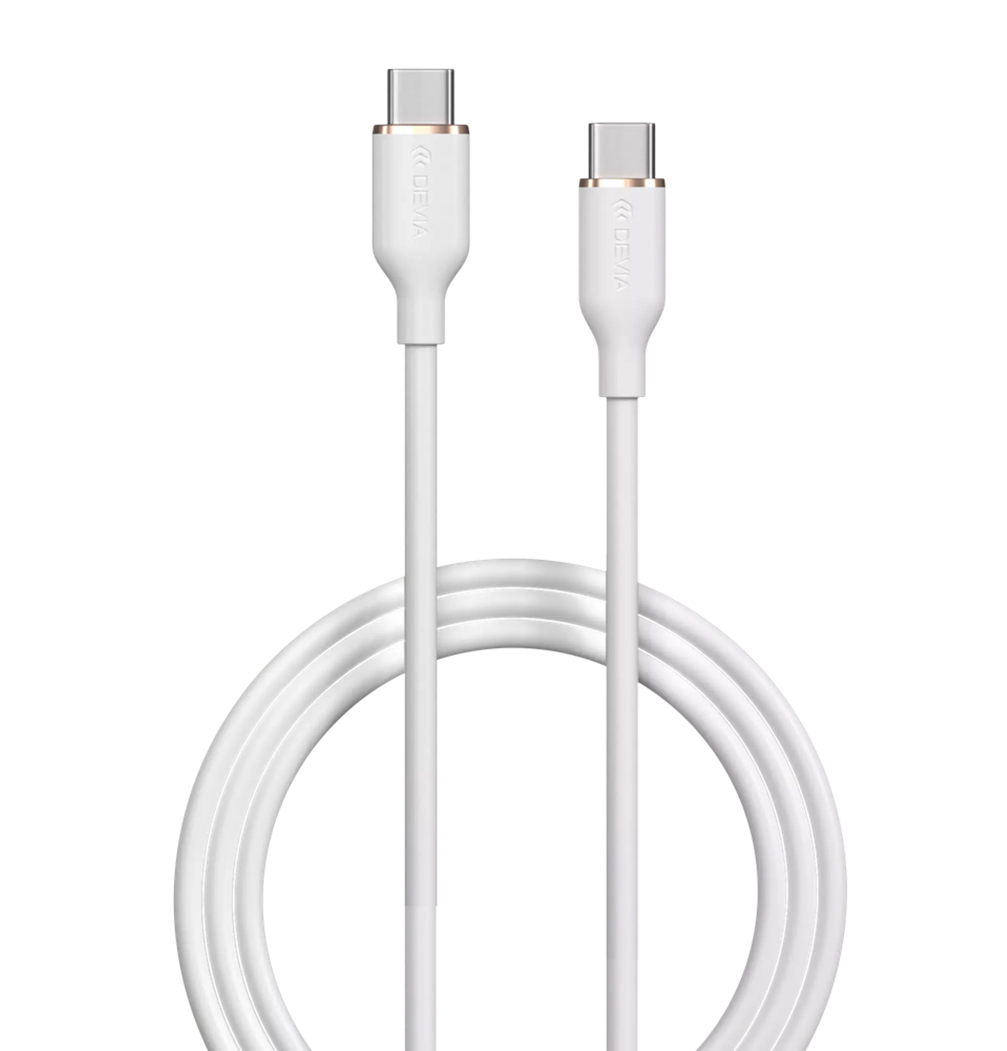 Devia - 1.2m (3A) USB-C to USB-C Silicone Cable - White